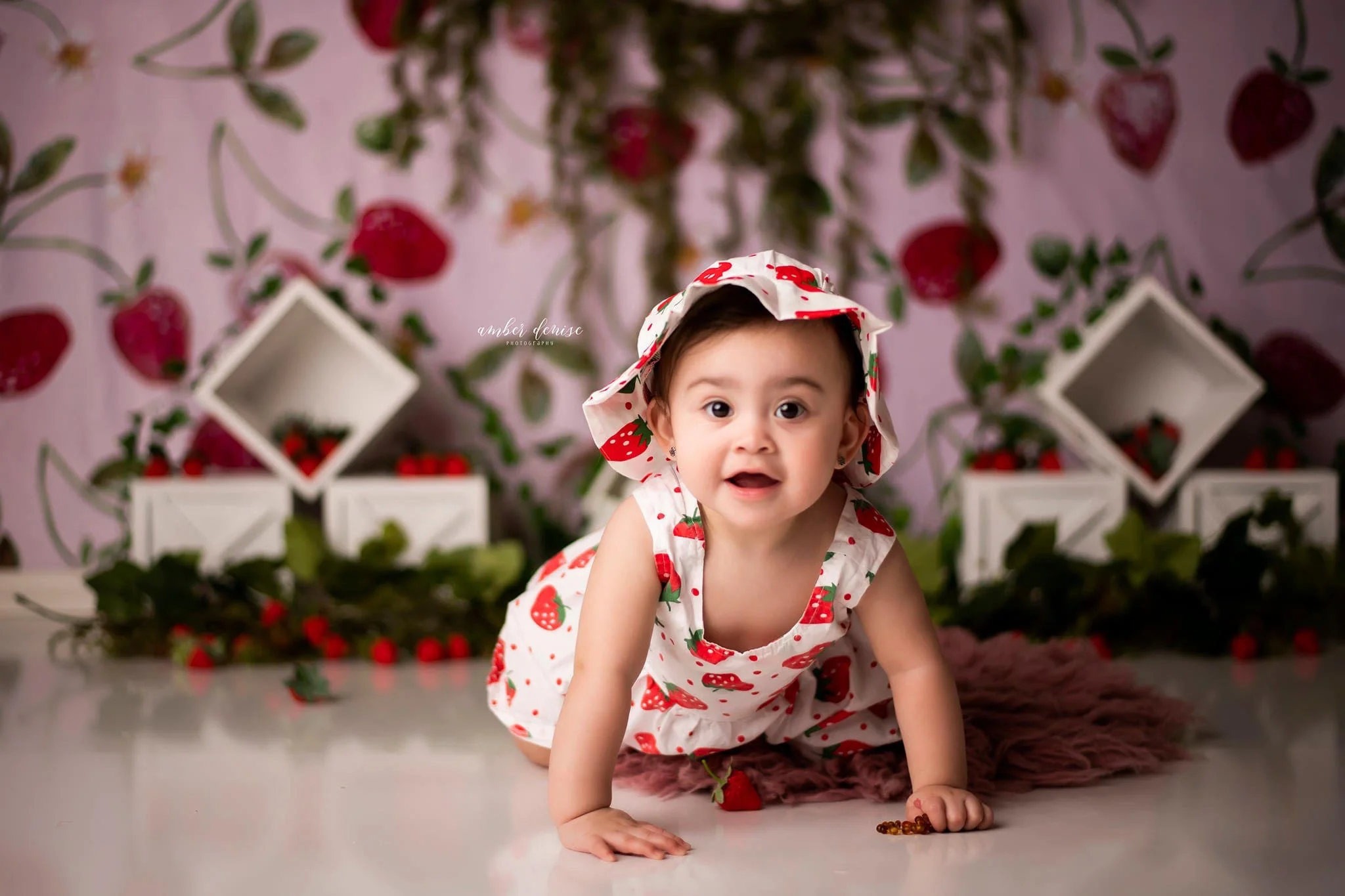 Kate Strawberry Watercolor Backdrop Designed by Mandy Ringe Photography - Image 3
