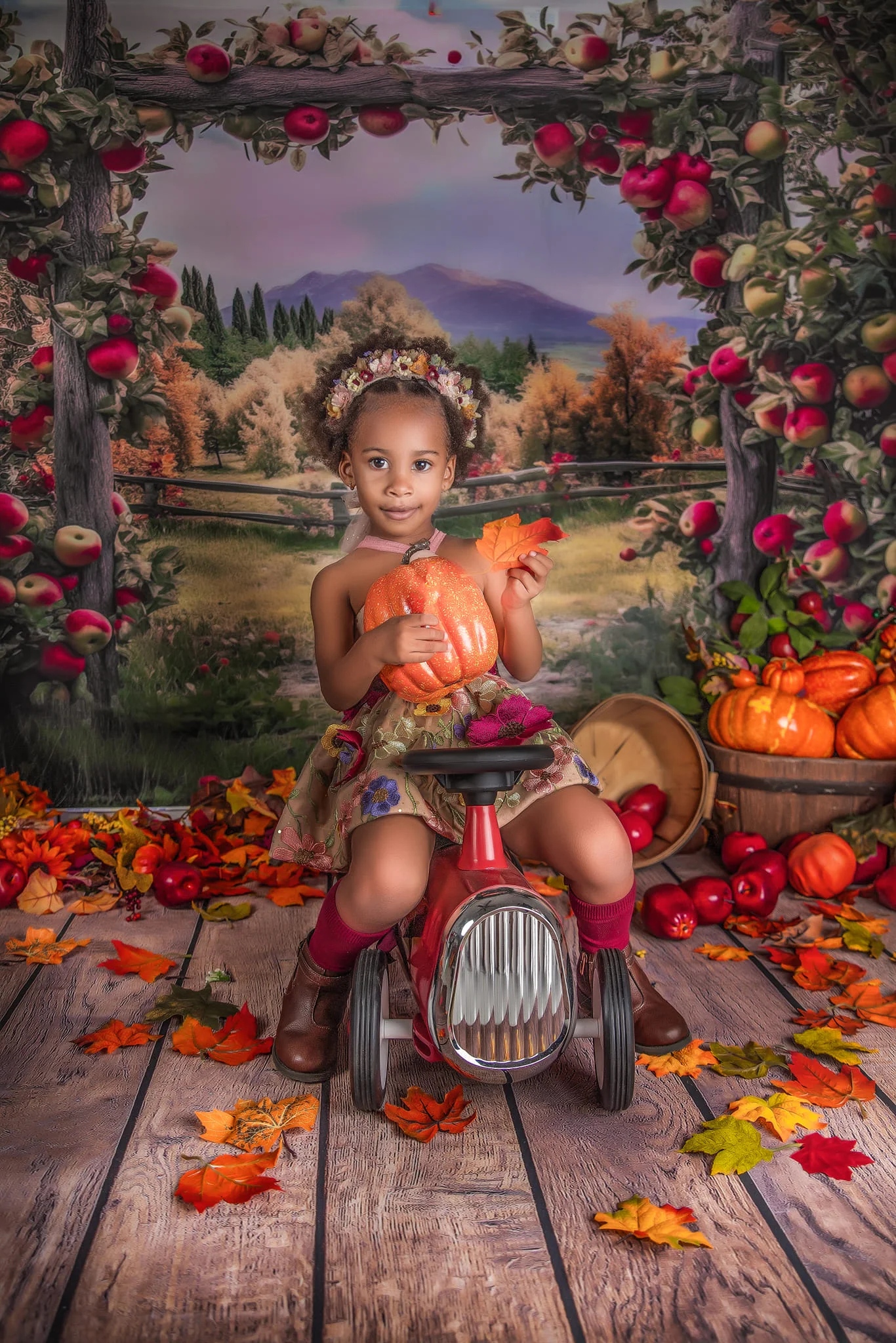 Kate Summer/Autumn Apple Arch Farm Backdrop Designed by Angela Marie Photography - Image 10