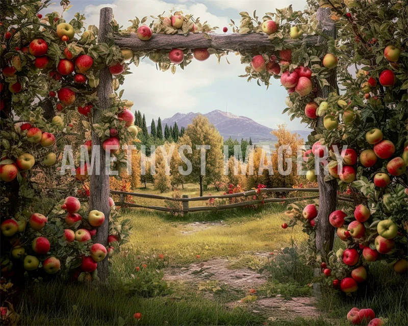 Kate Summer/Autumn Apple Arch Farm Backdrop Designed by Angela Marie Photography - Image 9