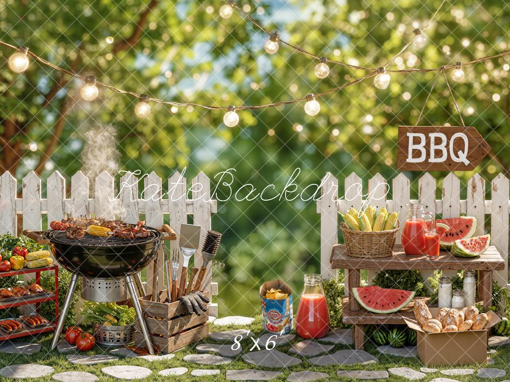 Kate Summer BBQ Picnic White Fence Backdrop Designed by Chain Photography - Image 3