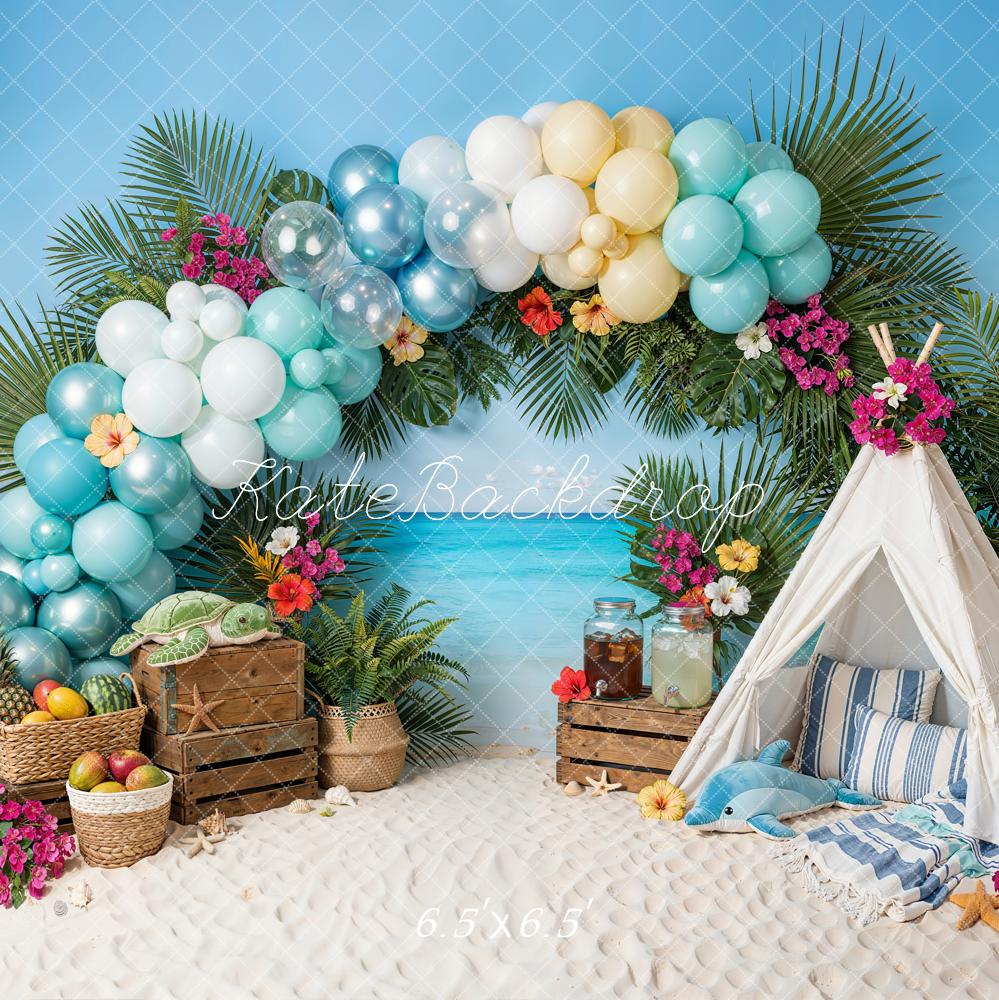 Kate Summer Beach Balloon Arch Picnic Backdrop Designed by Emetselch - Image 4