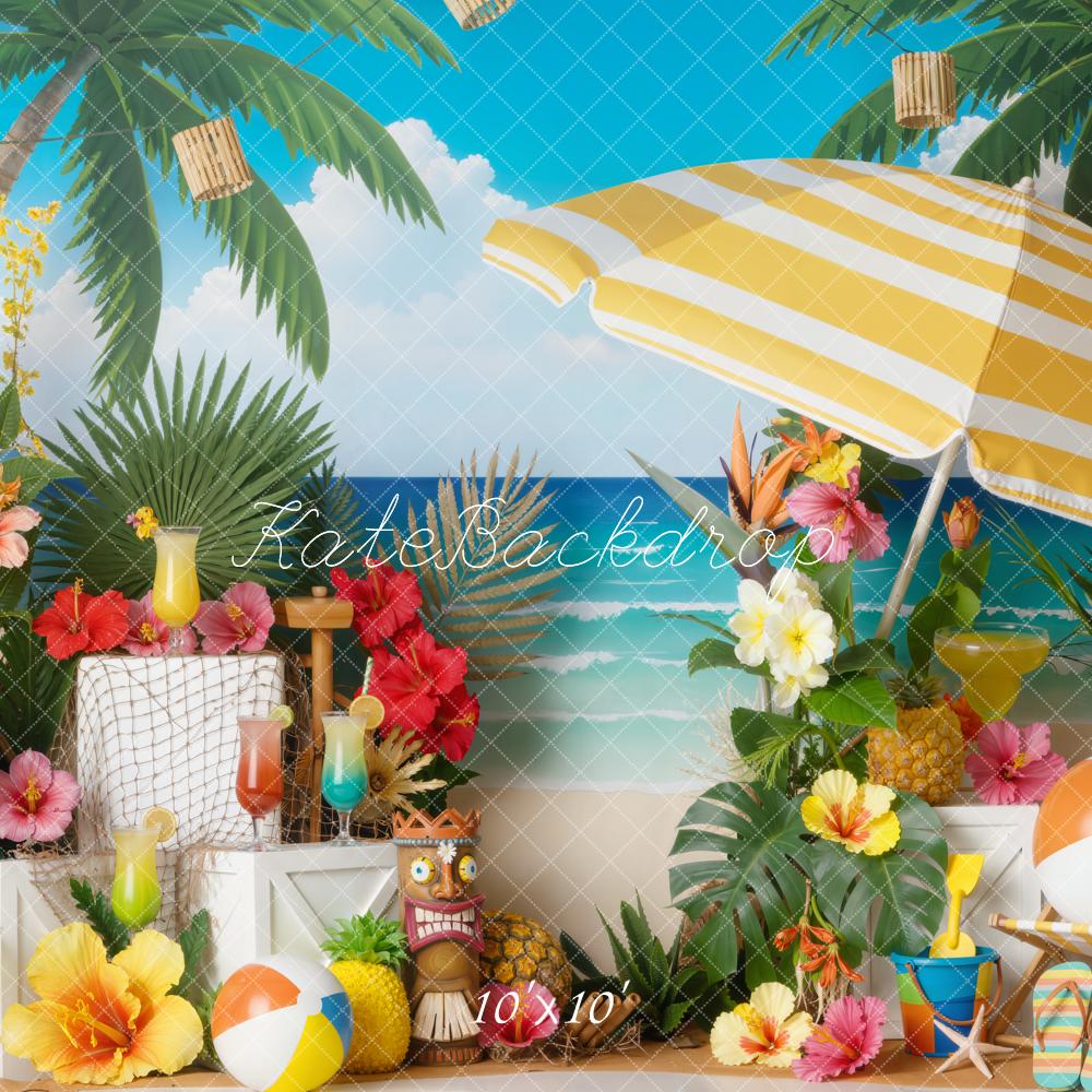 Kate Summer Beach Palm Trees Tropical Decor Backdrop Designed by Emetselch - Image 7