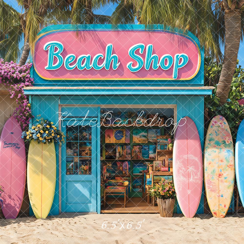 Kate Summer Beach Shop Surfboards Backdrop Designed by Emetselch - Image 2