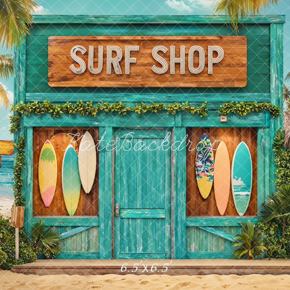 Kate Summer Beach Surf Shop Tropical Backdrop Designed by Emetselch - Image 3