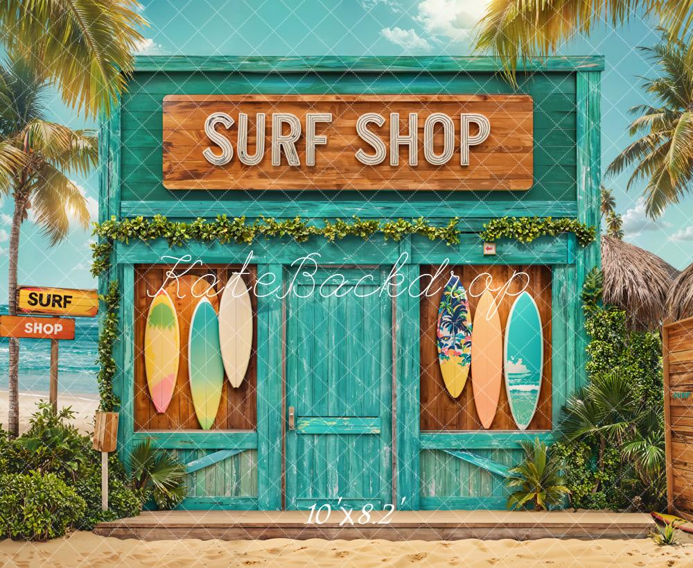 Kate Summer Beach Surf Shop Tropical Backdrop Designed by Emetselch - Image 4