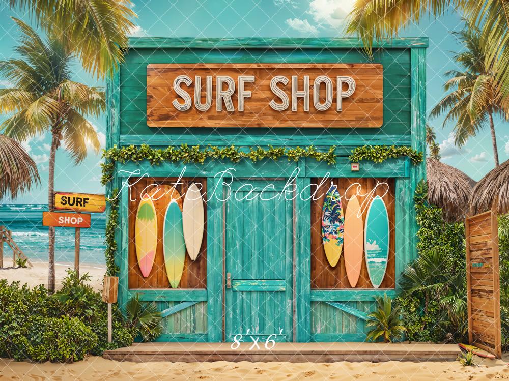 Kate Summer Beach Surf Shop Tropical Backdrop Designed by Emetselch - Image 5