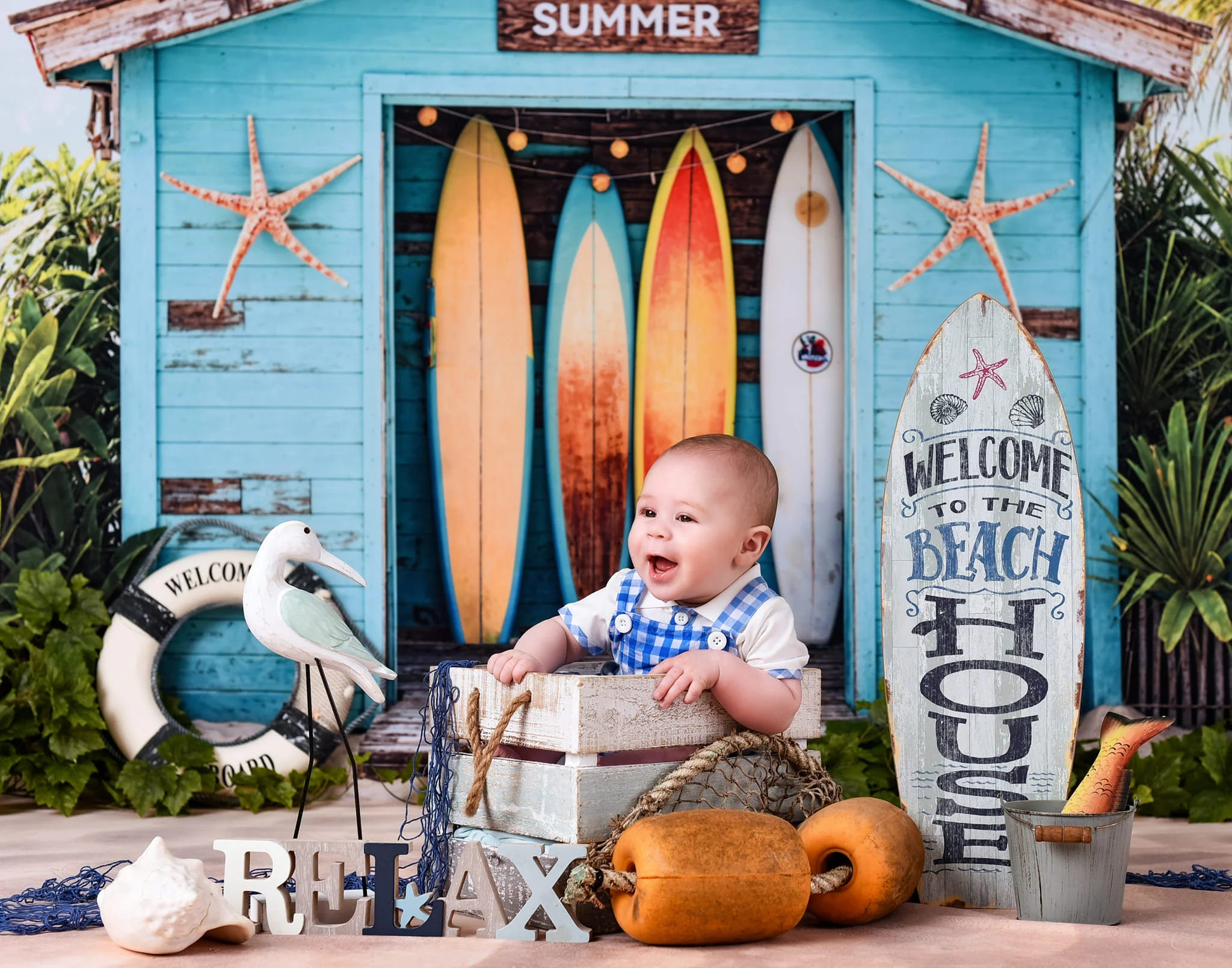 Kate Summer Beach Surfboard Shop Backdrop Designed by Chain Photography - Image 3