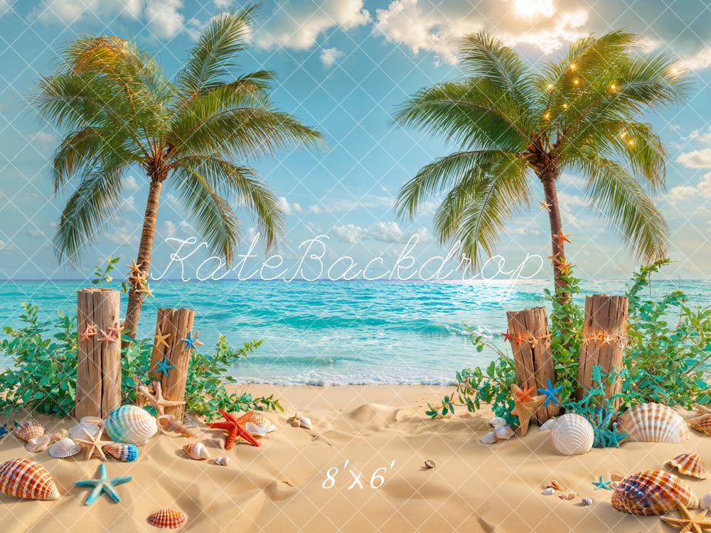 Kate Summer Beach Tropical Starfish Backdrop Designed by Emetselch - Image 7