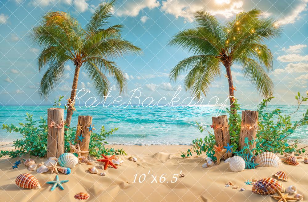 Kate Summer Beach Tropical Starfish Backdrop Designed by Emetselch - Image 8