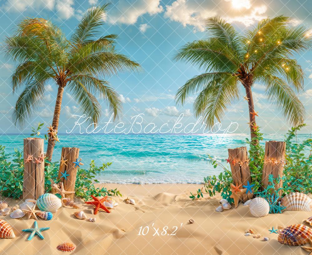 Kate Summer Beach Tropical Starfish Backdrop Designed by Emetselch - Image 9