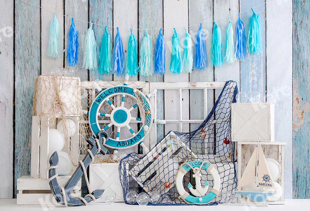 Kate Summer Cake Smash Backdrop Sail Boy Designed by Emetselch
