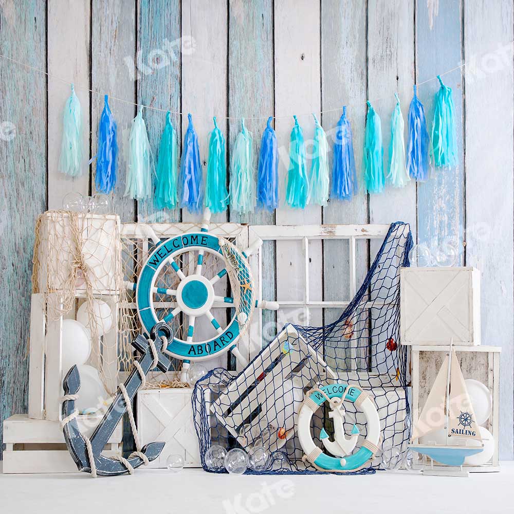 Kate Summer Cake Smash Backdrop Sail Boy Designed by Emetselch - Image 2
