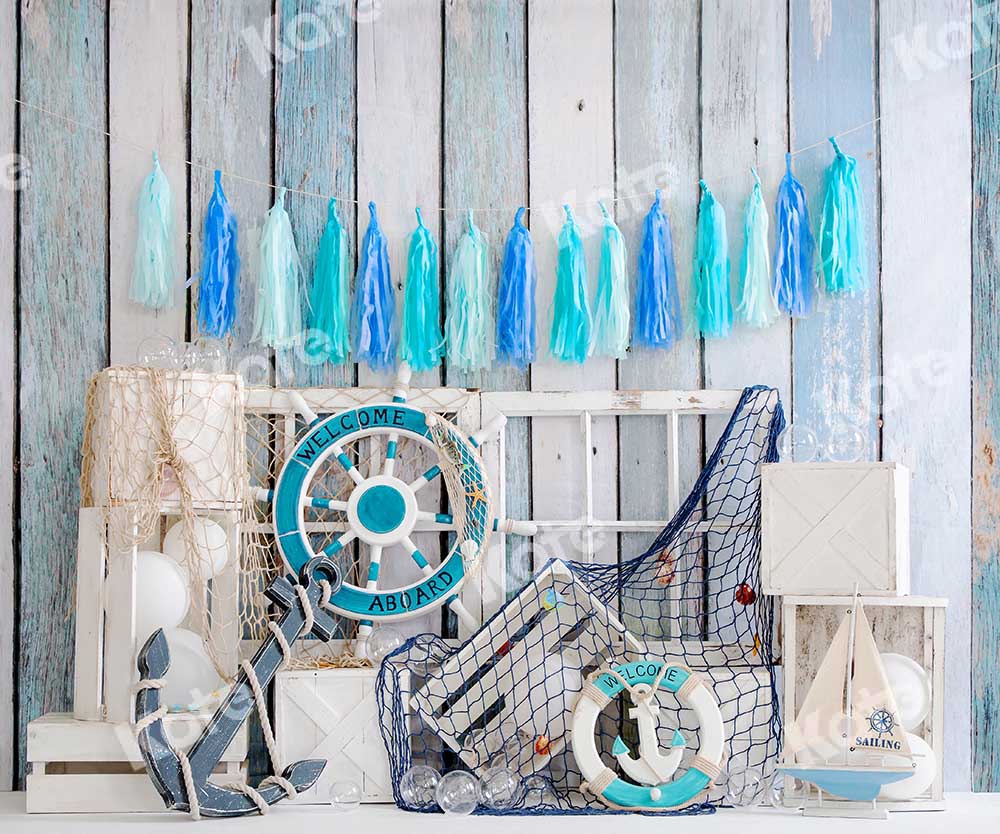 Kate Summer Cake Smash Backdrop Sail Boy Designed by Emetselch - Image 3