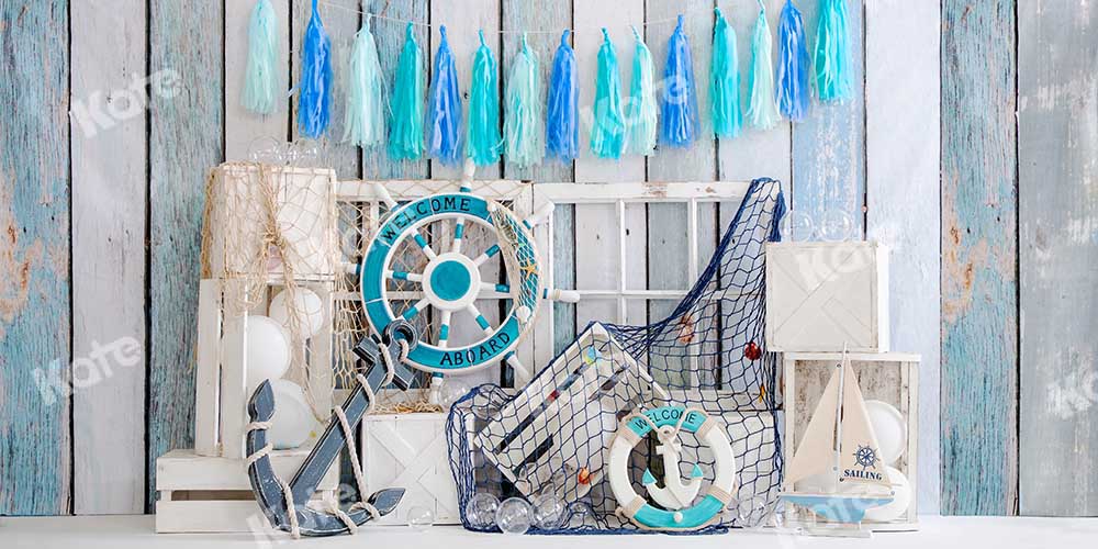 Kate Summer Cake Smash Backdrop Sail Boy Designed by Emetselch - Image 4