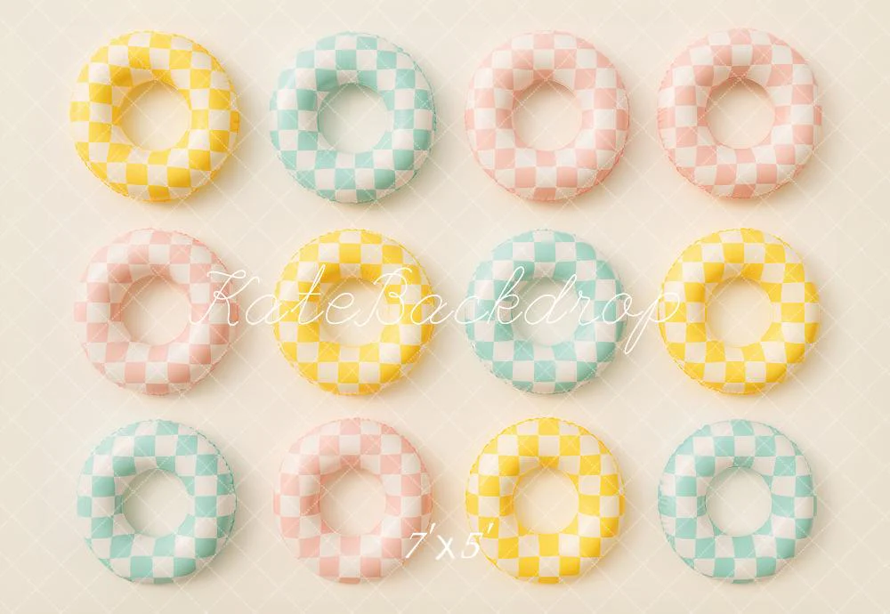 Kate Summer Checkered Swimming Ring Backdrop Designed by Ashley Paul - Image 2