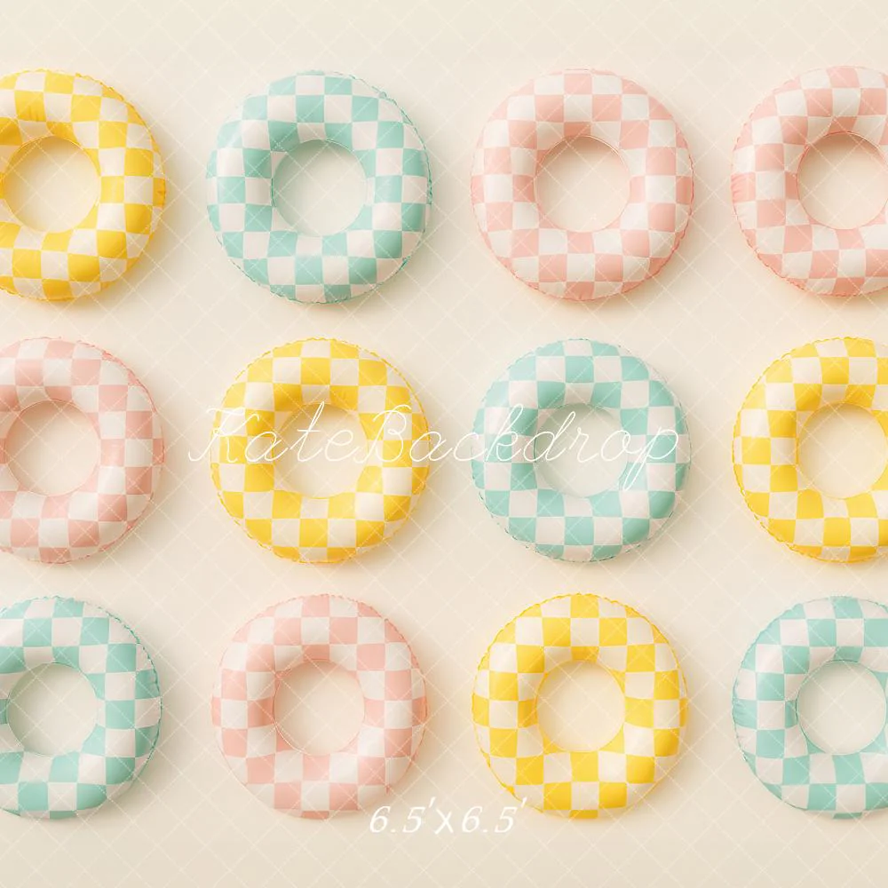 Kate Summer Checkered Swimming Ring Backdrop Designed by Ashley Paul - Image 5