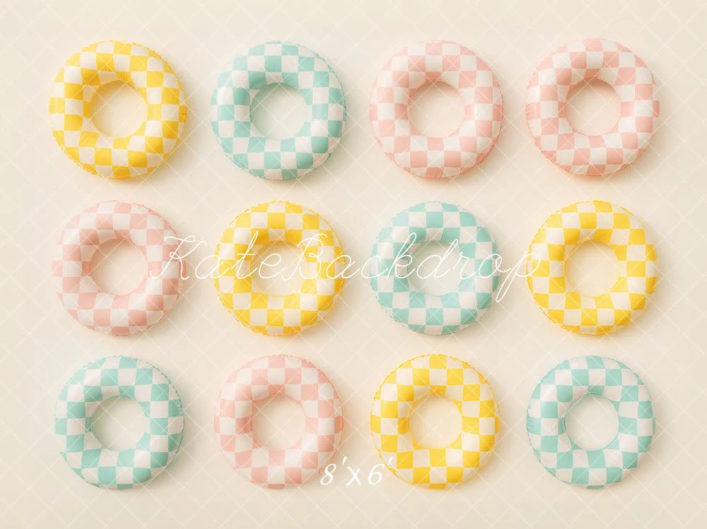 Kate Summer Checkered Swimming Ring Backdrop Designed by Ashley Paul - Image 6