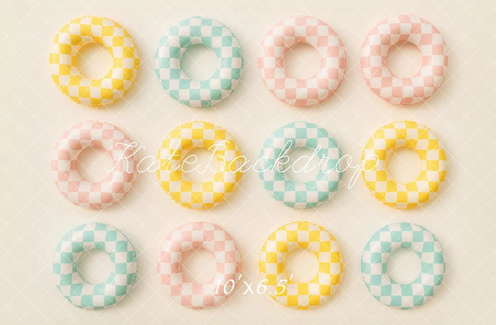 Kate Summer Checkered Swimming Ring Backdrop Designed by Ashley Paul - Image 7