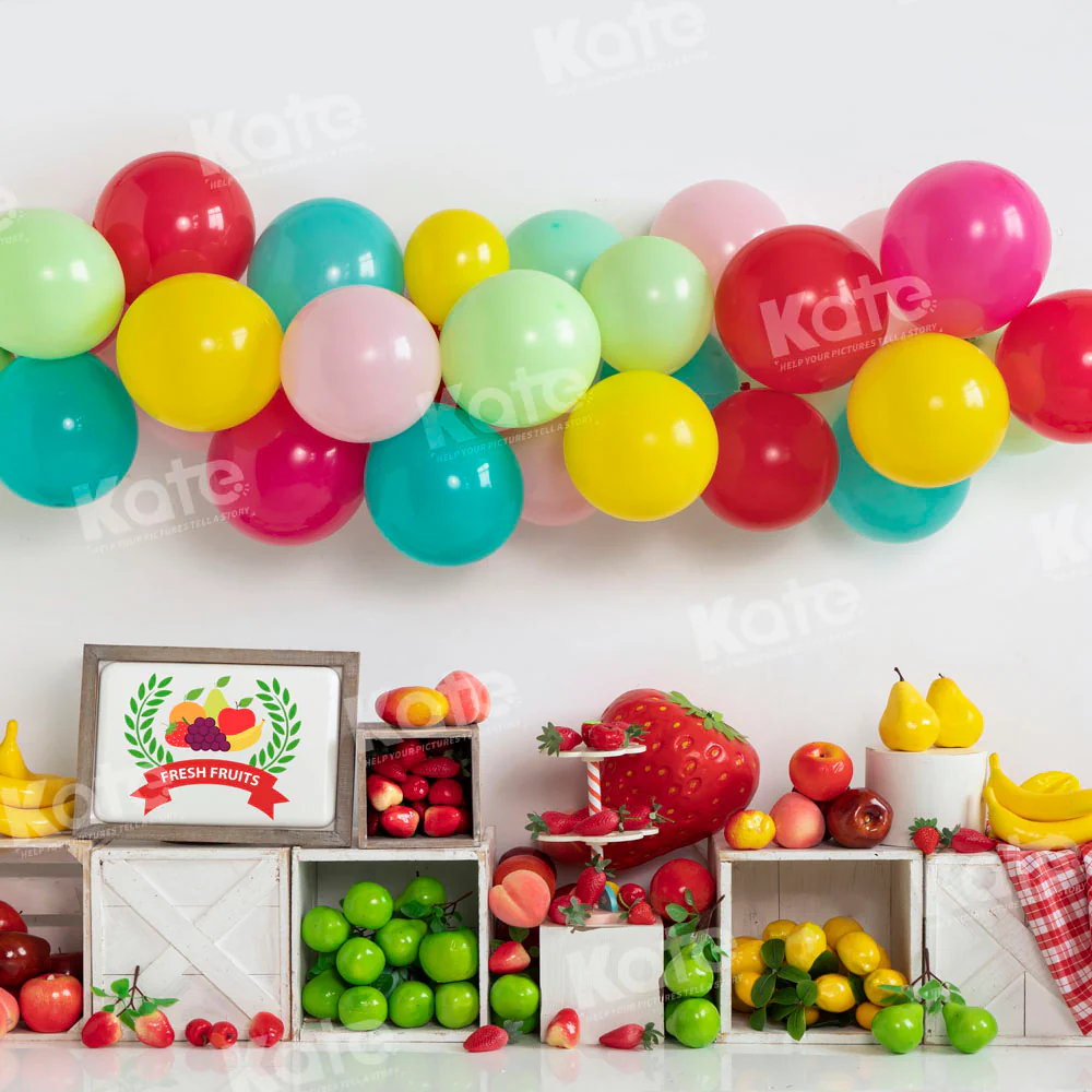 Kate Summer Colorful Balloons Fruit Backdrop Designed by Emetselch - Image 2