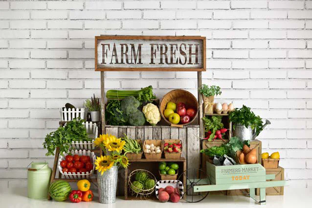 Kate Summer Farm Fruits with White Brick Backdrop Designed By Mandy Ringe Photography - Image 2