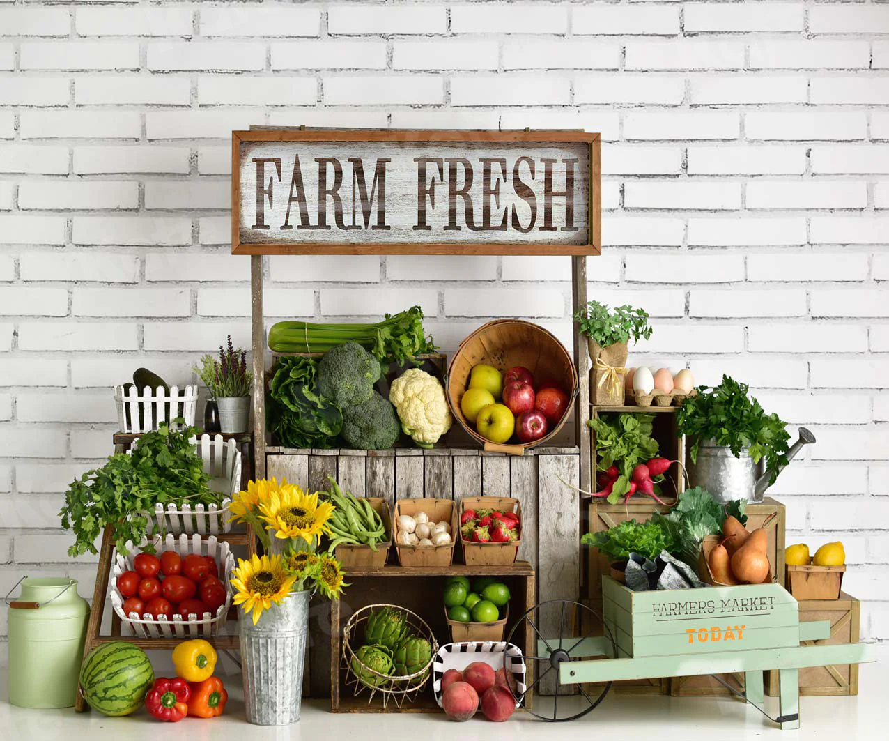 Kate Summer Farm Fruits with White Brick Backdrop Designed By Mandy Ringe Photography - Image 6