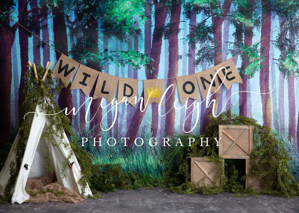 Kate Summer Forest Backdrop Wild One Designed by Megan Leigh Photography