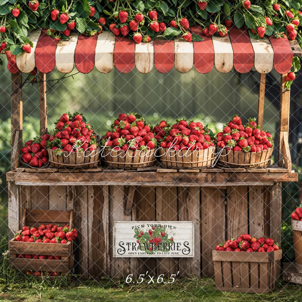 Kate Summer Forest Red Strawberry Stand Backdrop Designed by Emetselch - Image 5