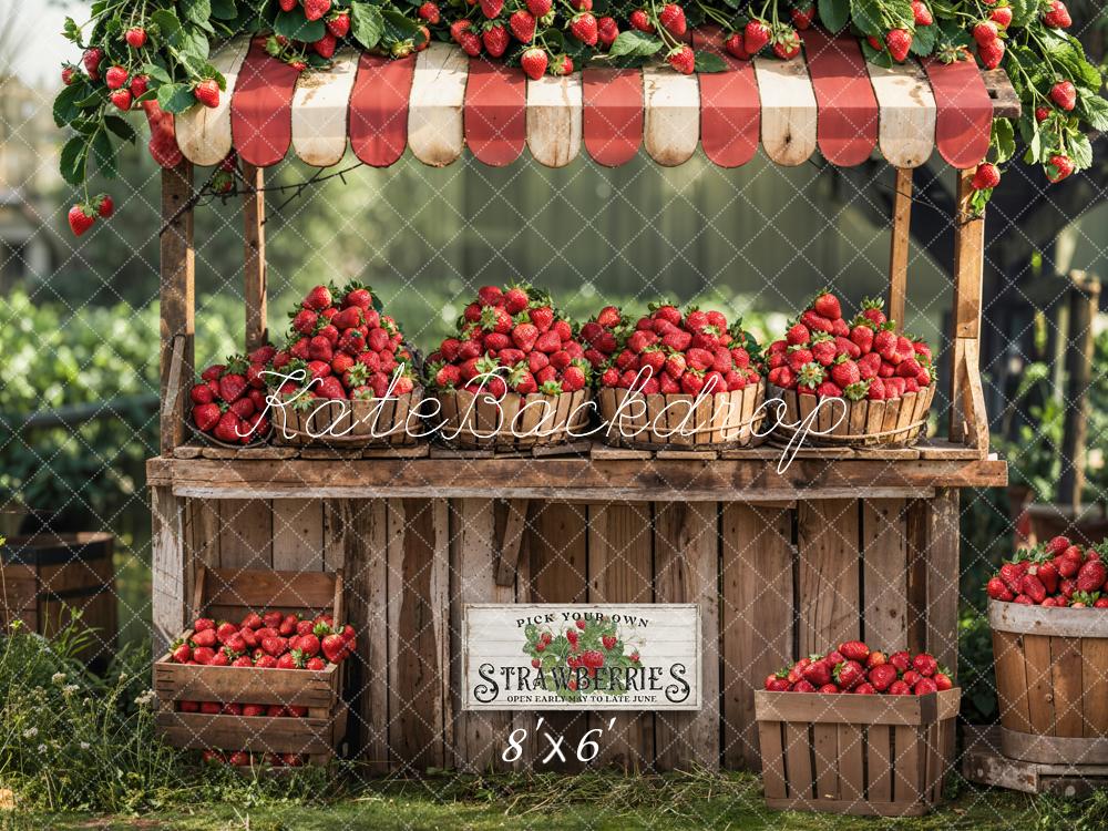Kate Summer Forest Red Strawberry Stand Backdrop Designed by Emetselch - Image 6
