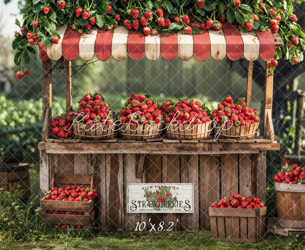 Kate Summer Forest Red Strawberry Stand Backdrop Designed by Emetselch - Image 8
