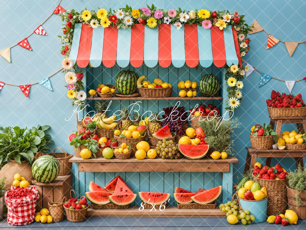 Kate Summer Fruit Stand Watermelon Backdrop Designed by Kate Image - Image 3