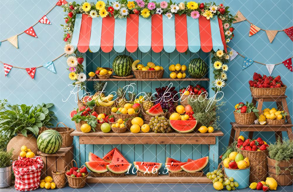 Kate Summer Fruit Stand Watermelon Backdrop Designed by Kate Image - Image 4