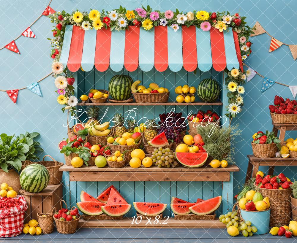 Kate Summer Fruit Stand Watermelon Backdrop Designed by Kate Image - Image 5