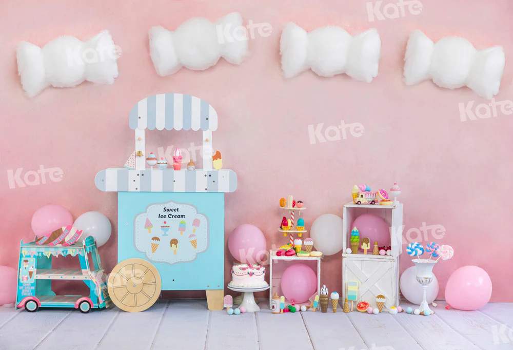 Kate Summer Ice Cream Cake Smash Backdrop Designed by Emetselch - Image 2
