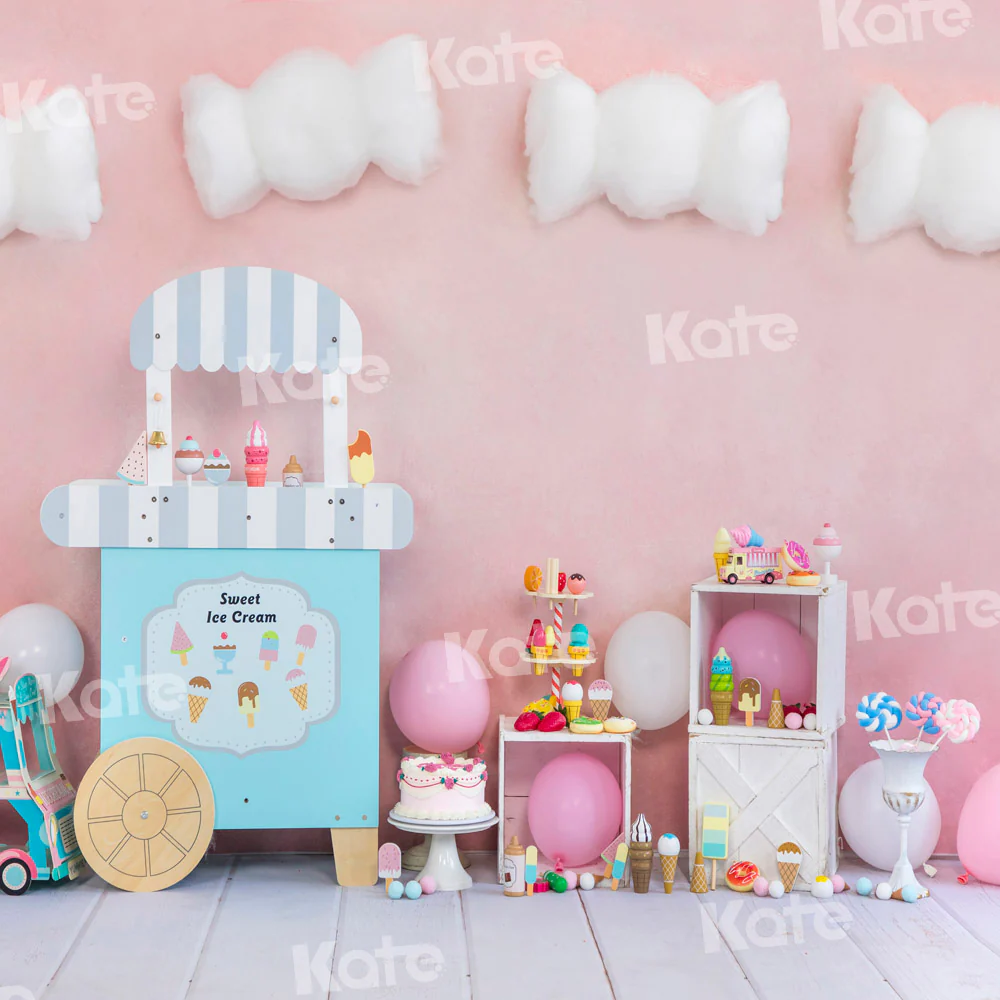 Kate Summer Ice Cream Cake Smash Backdrop Designed by Emetselch - Image 5