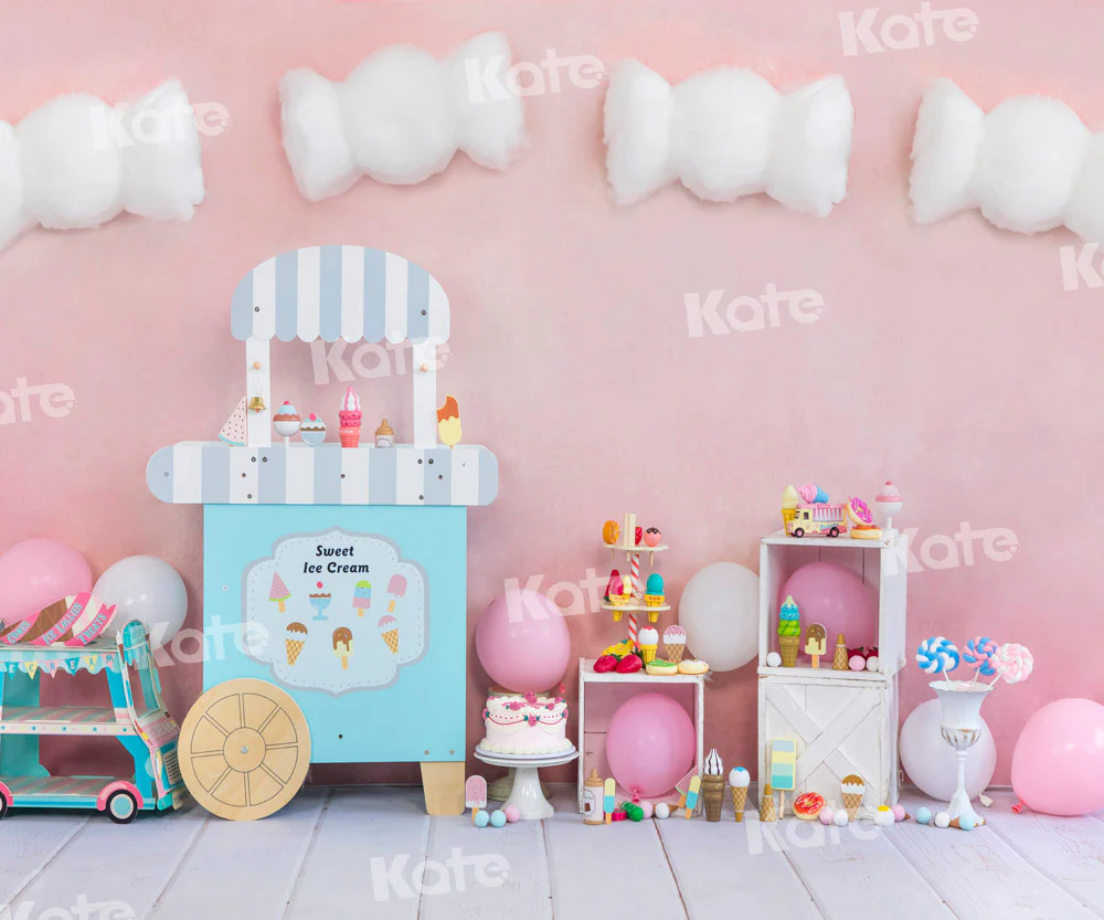 Kate Summer Ice Cream Cake Smash Backdrop Designed by Emetselch - Image 6