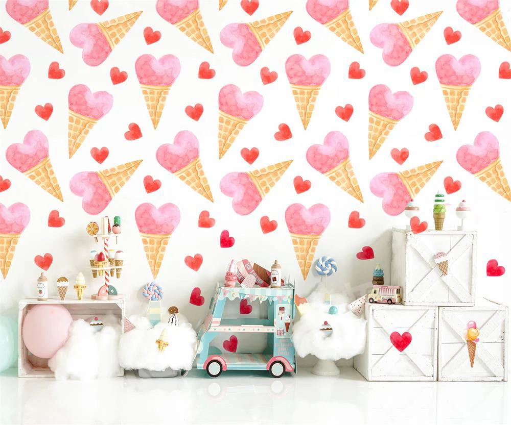 Kate Summer Ice Cream Cake Smash Backdrop for Photography - Image 3