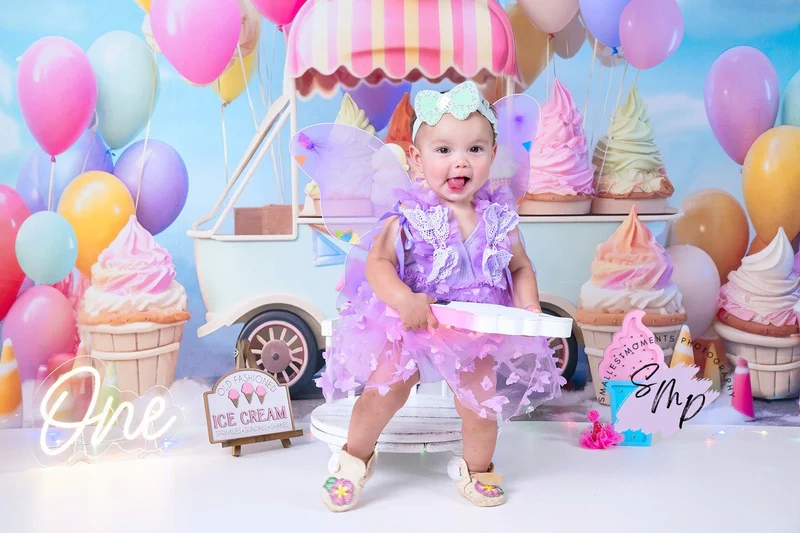 Kate Summer Ice Cream Car Balloon Backdrop Designed by Chain Photography - Image 5