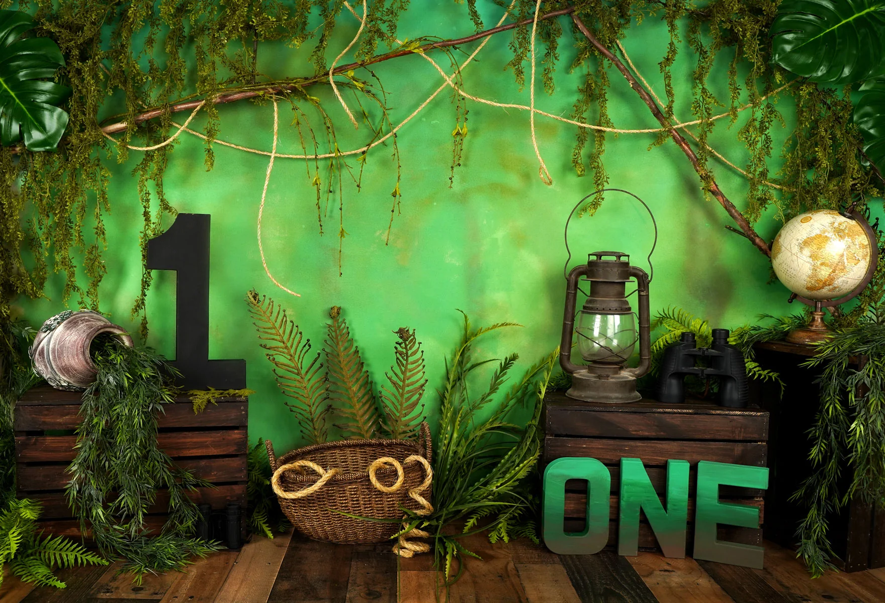 Kate Summer Jungle 1st Birthday Backdrops Designed by Arica Kirby - Image 2