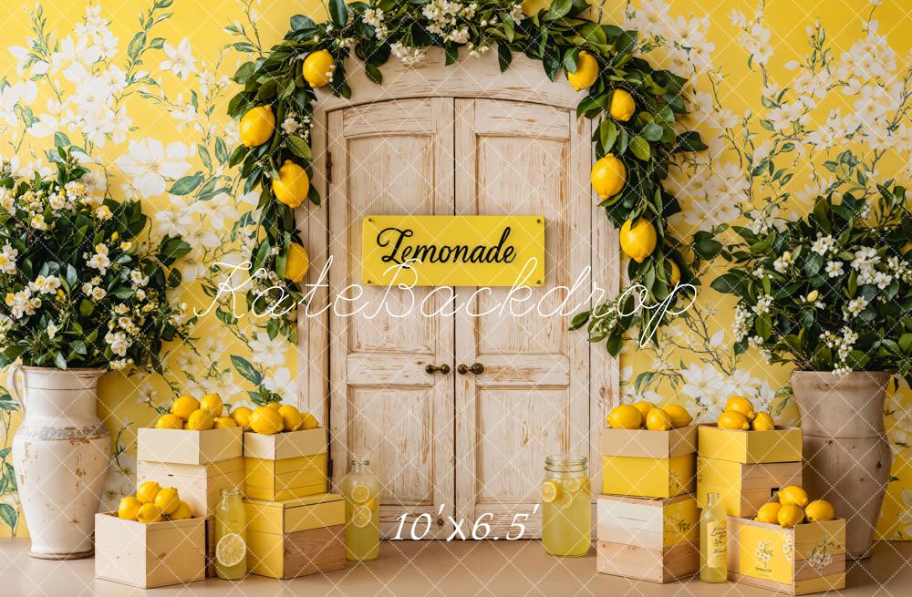 Kate Summer Lemon Floral Yellow Backdrop Designed by Emetselch - Image 6