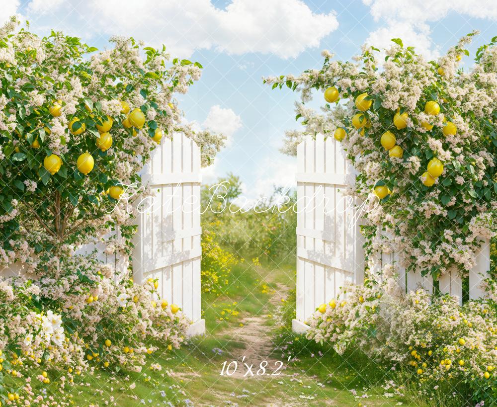 Kate Summer Lemon Garden Gate Backdrop Designed by Emetselch - Image 5