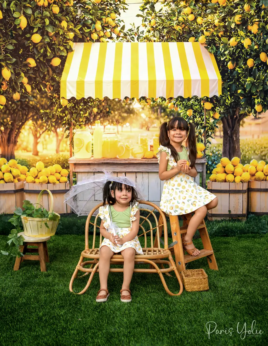 Kate Summer Lemon Stand Orchard Backdrop Designed by Emetselch - Image 3