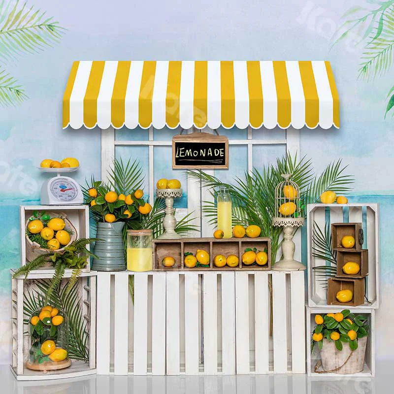 Kate Summer Lemonade Stand Beach Backdrop Designed by Emetselch - Image 4