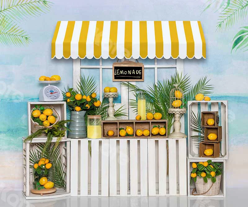Kate Summer Lemonade Stand Beach Backdrop Designed by Emetselch - Image 5