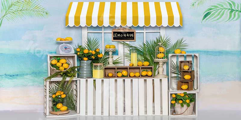 Kate Summer Lemonade Stand Beach Backdrop Designed by Emetselch - Image 6