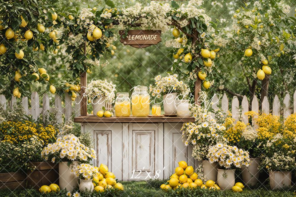 Kate Summer Lemonade Stand Lemons Garden Backdrop Designed by Emstselch - Image 10
