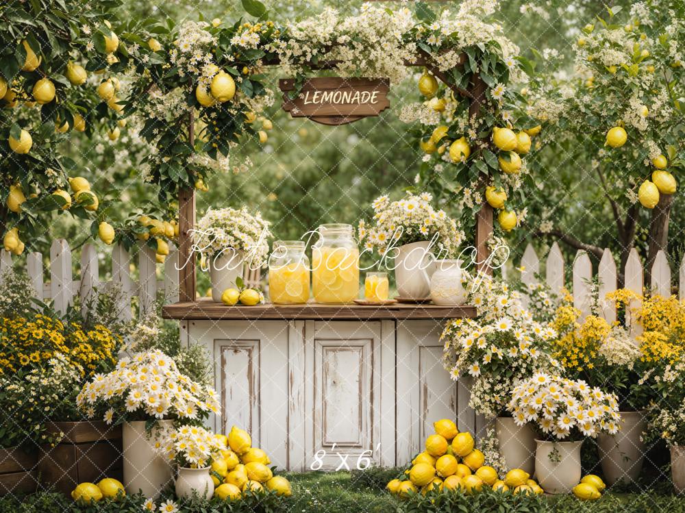 Kate Summer Lemonade Stand Lemons Garden Backdrop Designed by Emstselch - Image 5