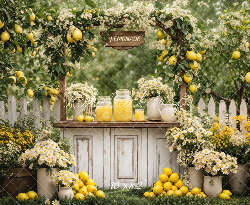 Kate Summer Lemonade Stand Lemons Garden Backdrop Designed by Emstselch - Image 8