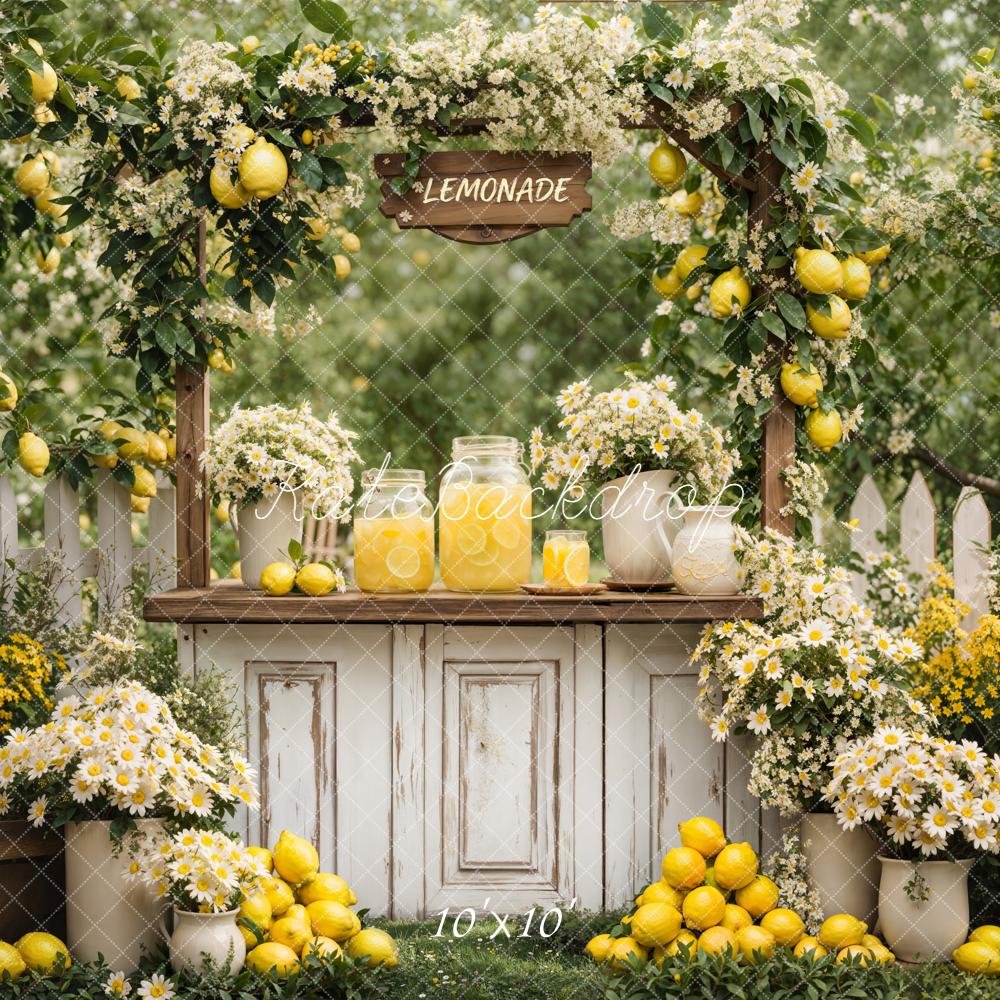 Kate Summer Lemonade Stand Lemons Garden Backdrop Designed by Emstselch - Image 9