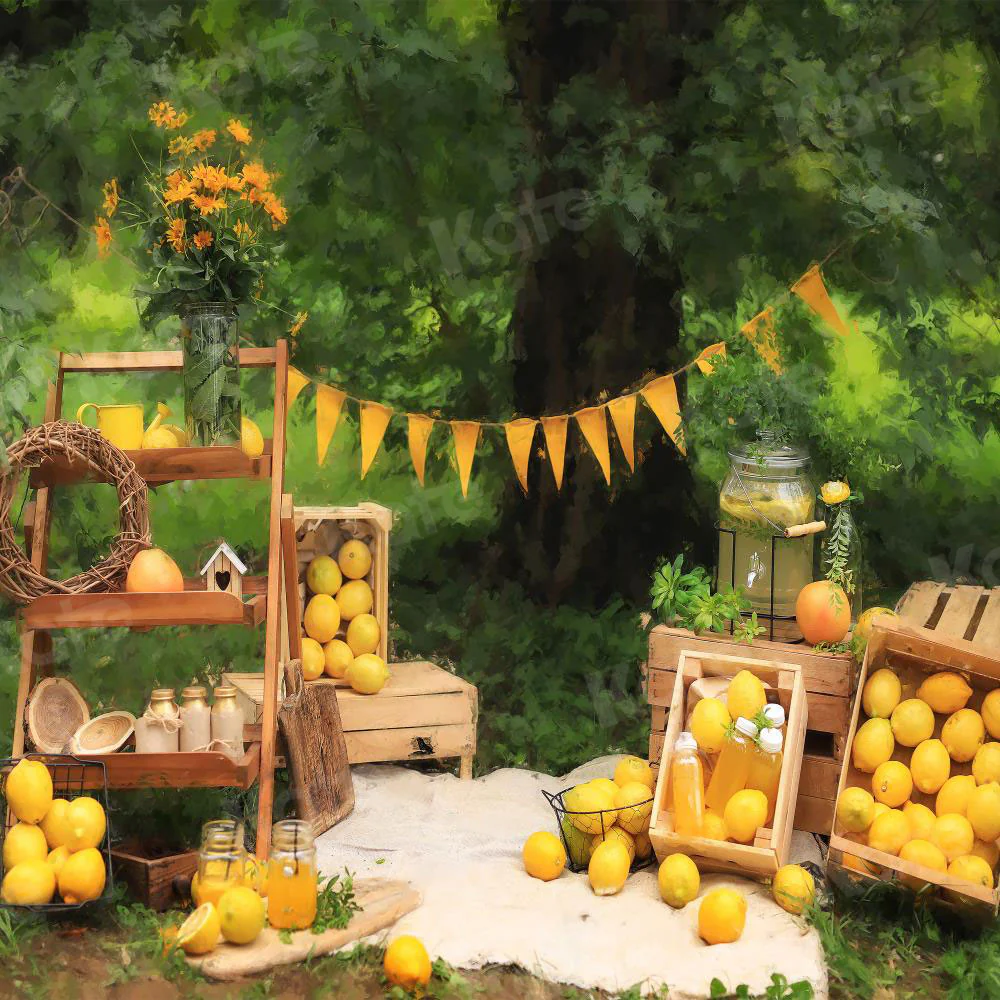Kate Summer Lemonade Tree Children Backdrop for Photography - Image 2