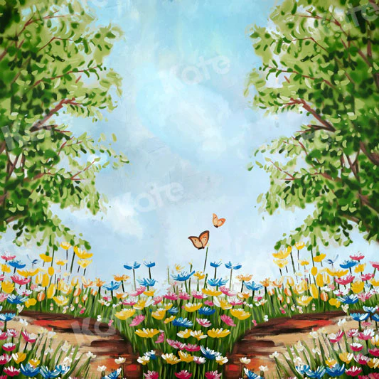 Kate Summer Oil Painting Trees Scenery Backdrops - Image 4